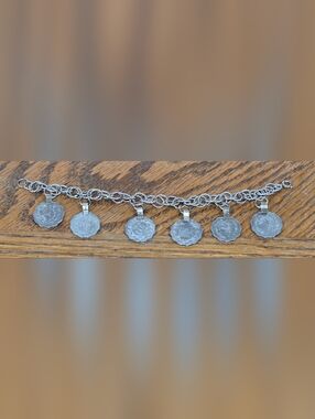 Republic Of Pakistan Silver-tone Coin Bracelet